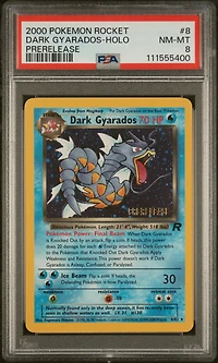 2000 Pokemon Rocket 8 Dark Gyarados-holo Prerelease PSA 8