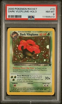2000 Pokemon Rocket 13 Dark Vileplume-holo PSA