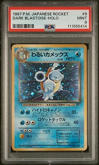 1997 Pokemon Japanese Rocket 9 Dark Blastoise-holo PSA 9