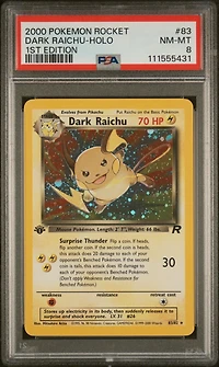 2000 Pokemon Rocket 83 Dark Raichu-holo 1st Edition PSA