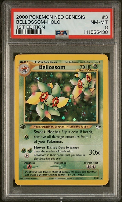 2000 Pokemon Neo Genesis 1st Edition 3 Bellossom-holo PSA
