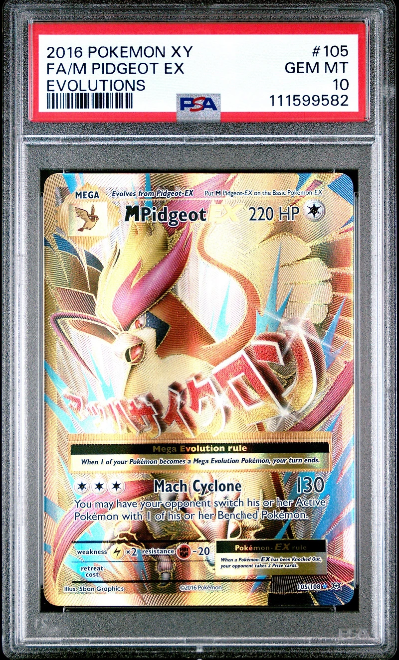 2016 Pokemon Xy Evolutions 105 Full Art/m Pidgeot Ex PSA