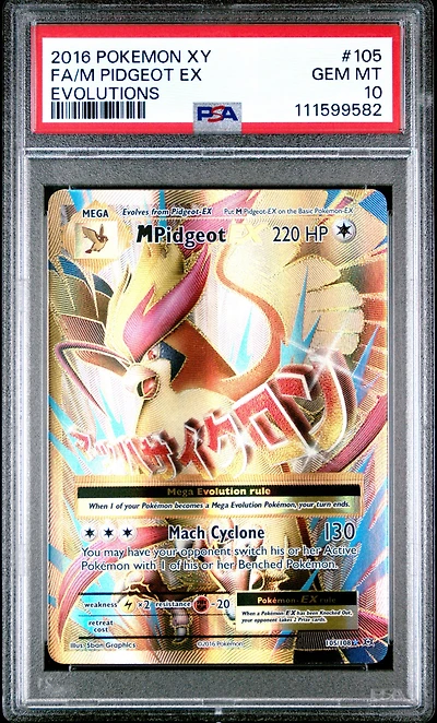 2016 Pokemon Xy Evolutions 105 Full Art/m Pidgeot Ex PSA