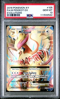 2016 Pokemon Xy Evolutions 105 Full Art/m Pidgeot Ex PSA