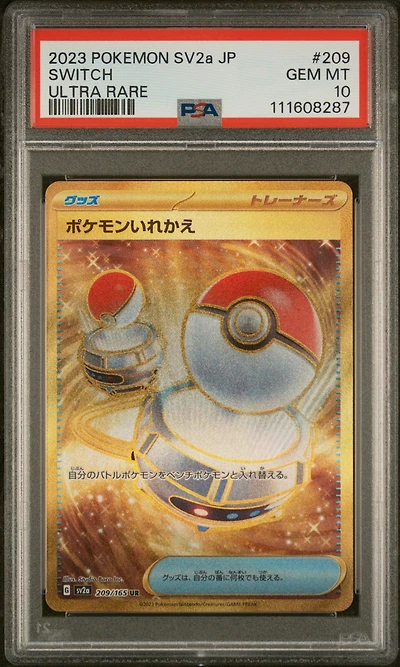 2023 Pokemon Japanese Sv2a-pokemon 151 209 Switch Ultra Rare PSA