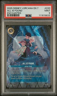 2025 Disney Lorcana En 7-archazia's Island 220 All Is Found Enchanted PSA 9