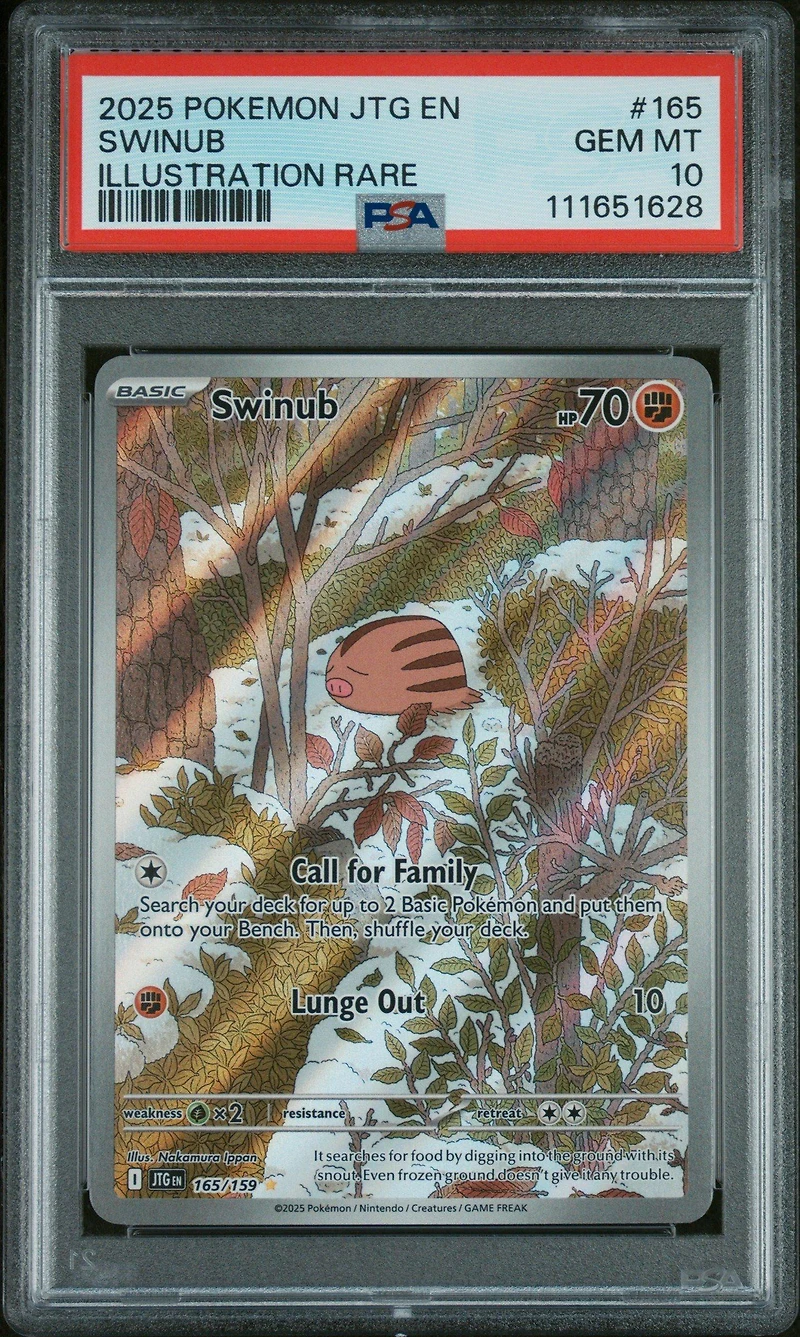 2025 Pokemon Jtg En-journey Together 165 Swinub Illustration Rare PSA