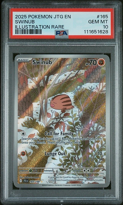 2025 Pokemon Jtg En-journey Together 165 Swinub Illustration Rare PSA