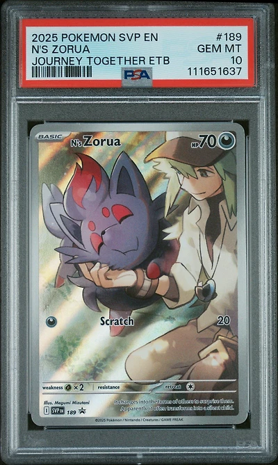 2025 Pokemon Svp En-sv Black Star Promo 189 N's Zorua Journey Together Elite Trainer Box PSA