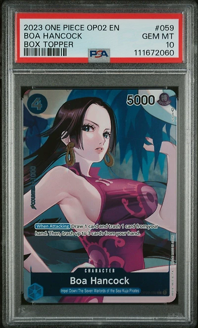 2023 One Piece Op02-paramount War 059 Boa Hancock Box Topper PSA 10