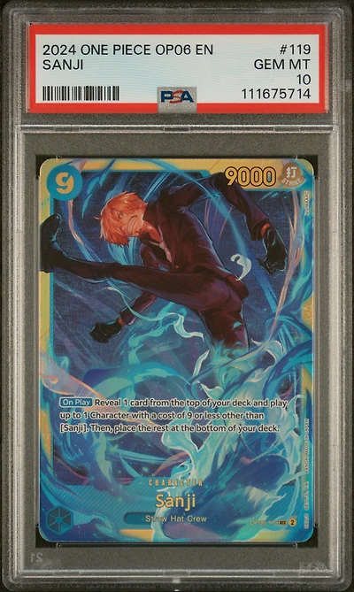 2024 One Piece Op06-wings Of The Captain 119 Sanji PSA 10