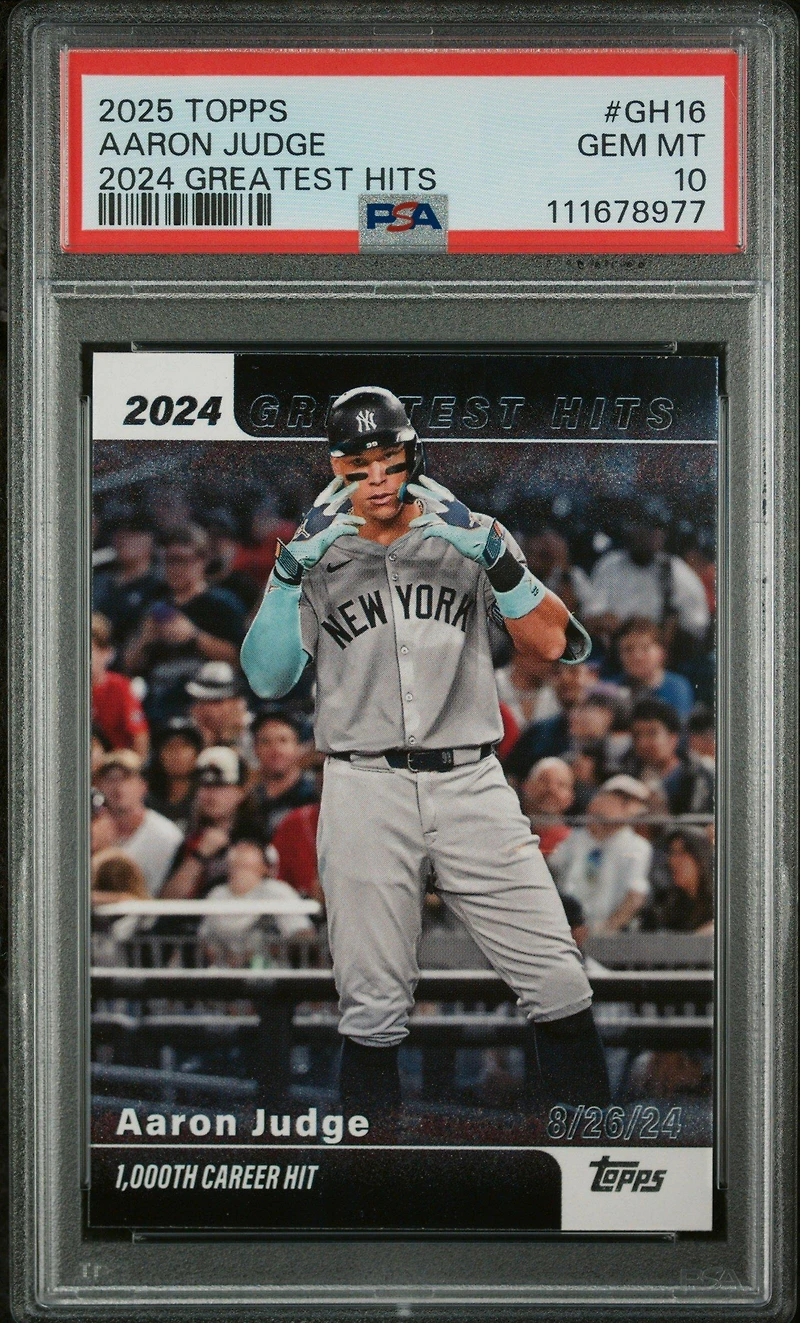 2025 Topps 2024 Greatest Hits Gh16 Aaron Judge PSA 10