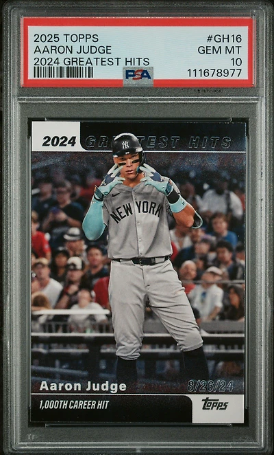 2025 Topps 2024 Greatest Hits Gh16 Aaron Judge PSA 10