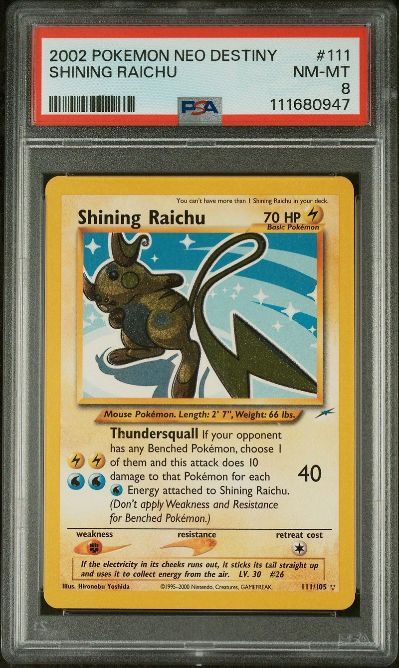 2002 Pokemon Neo Destiny 111 Shining Raichu PSA