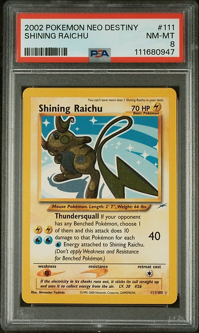 2002 Pokemon Neo Destiny 111 Shining Raichu PSA