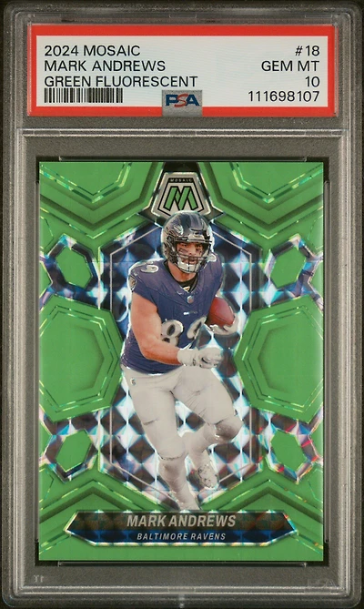 2024 Panini Mosaic 18 Mark Andrews Green Fluorescent PSA 10