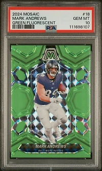 2024 Panini Mosaic 18 Mark Andrews Green Fluorescent PSA 10
