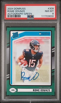 2024 Panini Donruss 309 Rome Odunze Autograph-green PSA 8