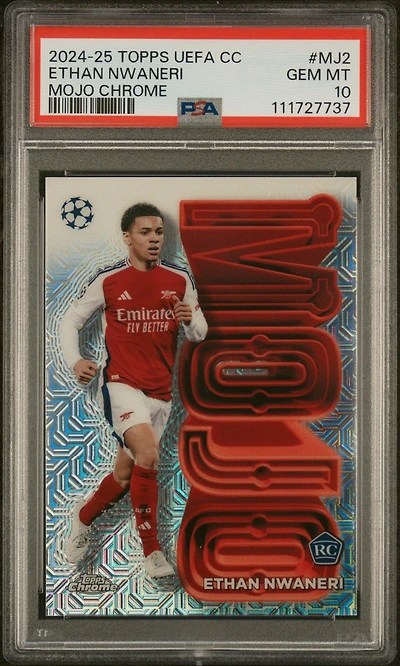 2024-25 Topps Uefa Club Competitions Mojo Chrome Mj2 Ethan Nwaneri PSA 10