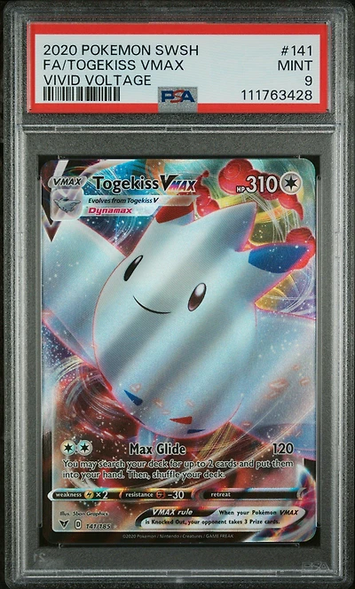 2020 Pokemon Sword & Shield Vivid Voltage 141 Full Art/togekiss Vmax PSA