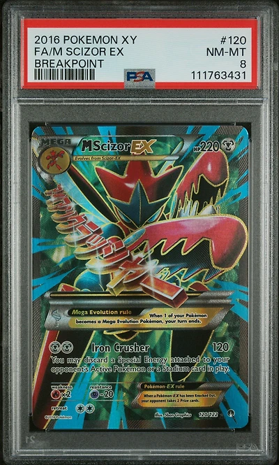 2016 Pokemon Xy Breakpoint 120 Full Art/m Scizor Ex PSA