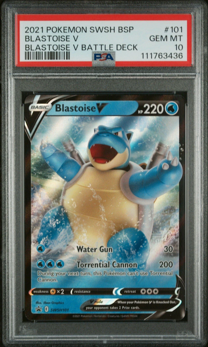 2021 Pokemon Swsh Black Star Promo 101 Blastoise V Blastoise V Battle Deck PSA 10