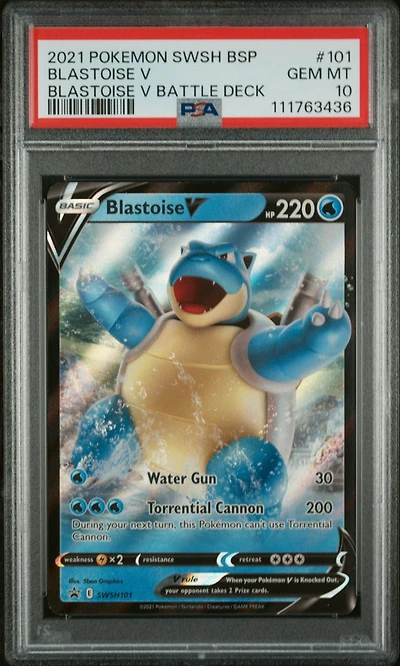 2021 Pokemon Swsh Black Star Promo 101 Blastoise V Blastoise V Battle Deck PSA 10
