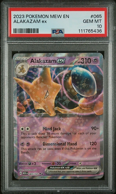 2023 Pokemon Mew En-151 Alakazam Ex PSA