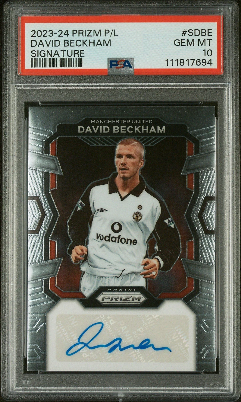 2023-24 Panini Prizm Premier League Signatures Sdbe David Beckham PSA 10