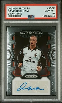2023-24 Panini Prizm Premier League Signatures Sdbe David Beckham PSA 10