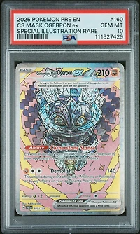 2025 Pokemon Pre En-prismatic Evolutions 160 Cornerstone Mask Ogerpon Ex Special Illustration Rare PSA