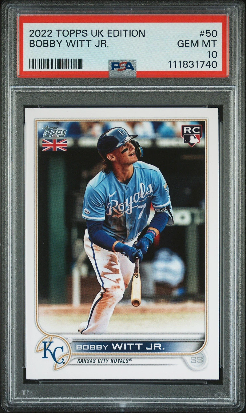 2022 Topps Uk Edition 50 Bobby Witt Jr. PSA 10