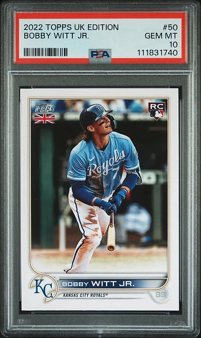 2022 Topps Uk Edition 50 Bobby Witt Jr. PSA 10
