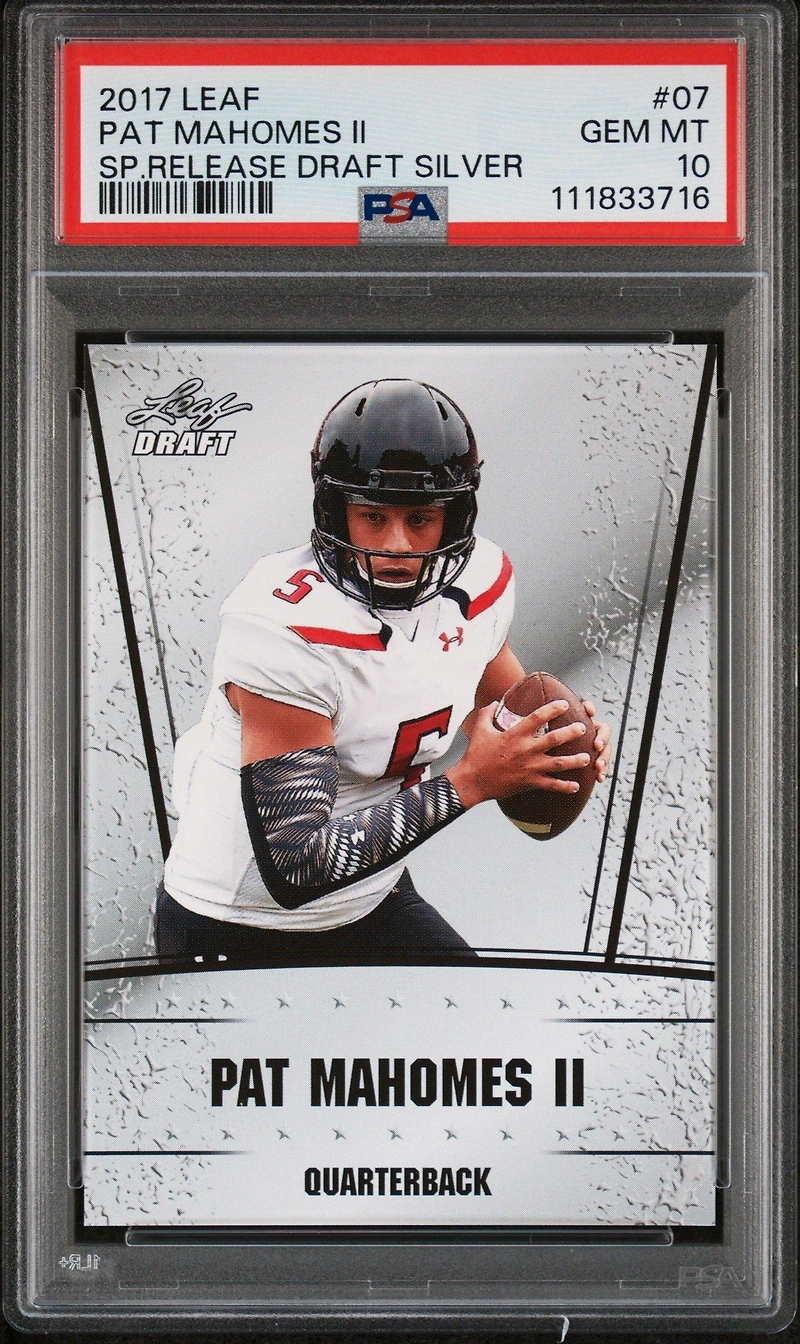 2017 Leaf Special Release Draft Silver 07 Pat Mahomes Ii PSA 10