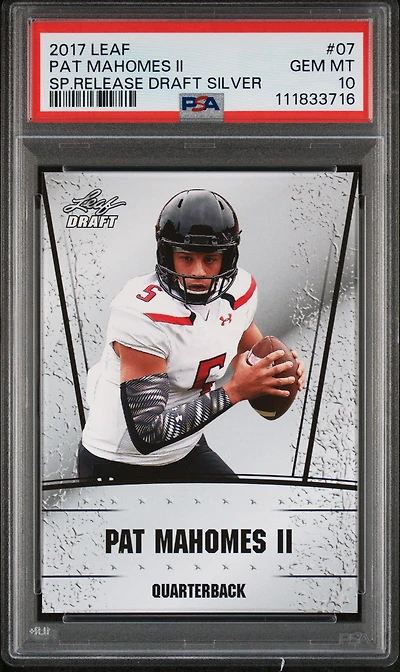 2017 Leaf Special Release Draft Silver 07 Pat Mahomes Ii PSA 10
