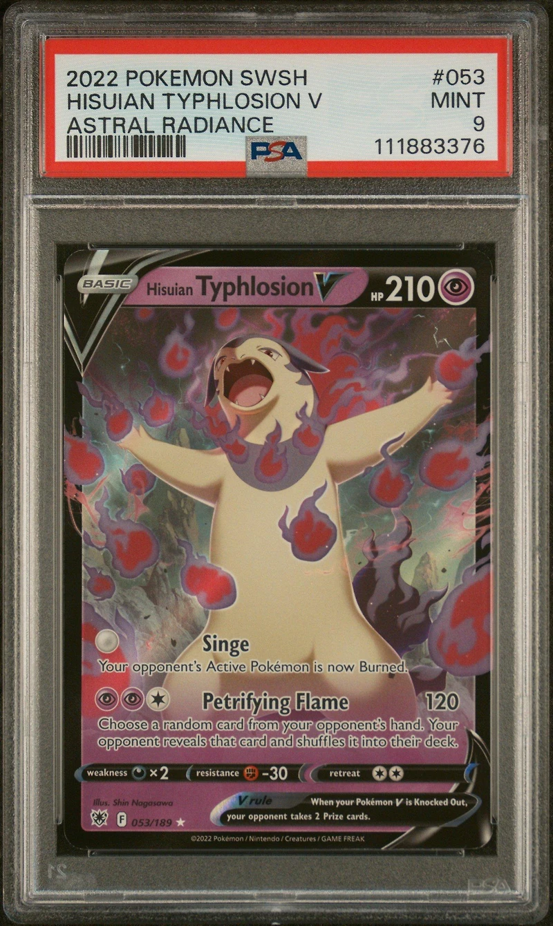 2022 Pokemon Sword & Shield Astral Radiance 053 Hisuian Typhlosion V PSA