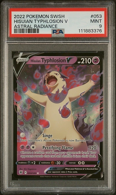 2022 Pokemon Sword & Shield Astral Radiance 053 Hisuian Typhlosion V PSA