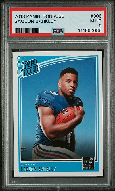 2018 Panini Donruss 306 Saquon Barkley PSA