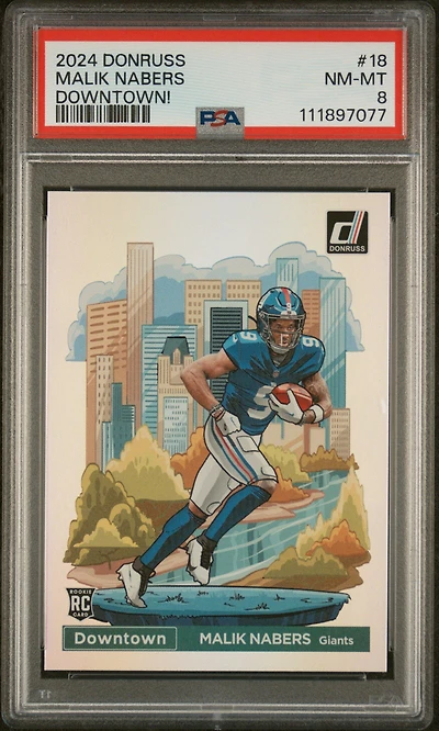 2024 Panini Donruss Downtown! 18 Malik Nabers PSA 8