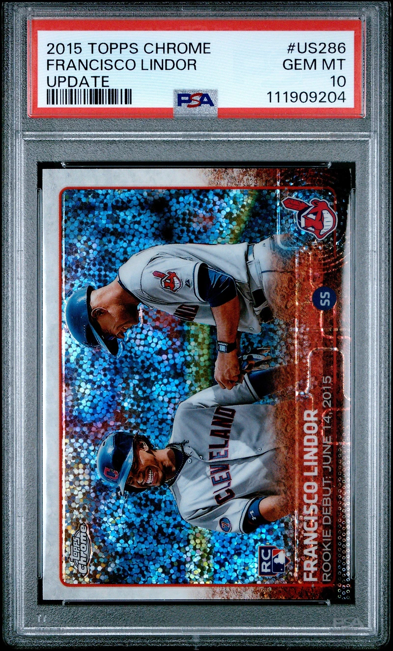 2015 Topps Chrome Update Us286 Francisco Lindor PSA 10