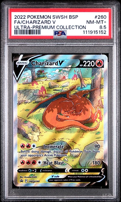 2022 Pokemon Swsh Black Star Promo 260 Full Art/charizard V Sword & Shield Ultra-premium Collection-charizard PSA NM-MT+ 8.5