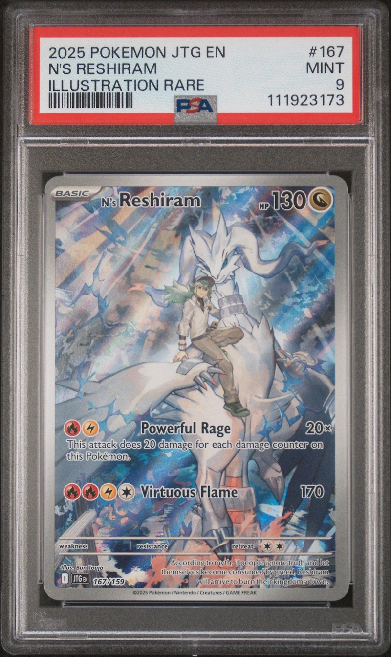 2025 Pokemon Jtg En-journey Together 167 N's Reshiram Illustration Rare PSA