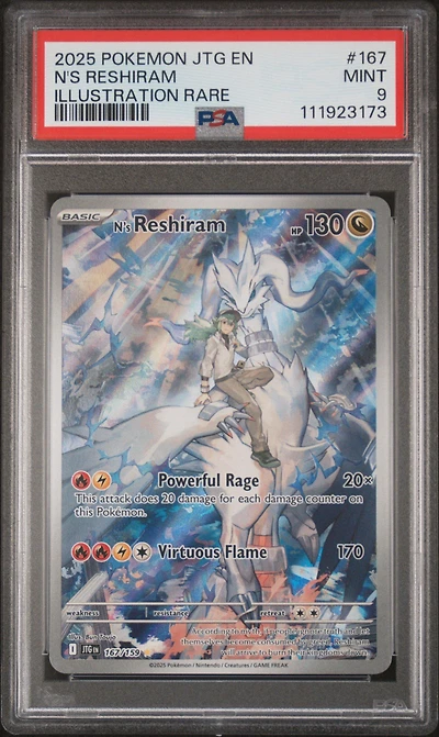 2025 Pokemon Jtg En-journey Together 167 N's Reshiram Illustration Rare PSA