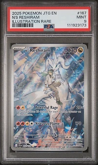 2025 Pokemon Jtg En-journey Together 167 N's Reshiram Illustration Rare PSA