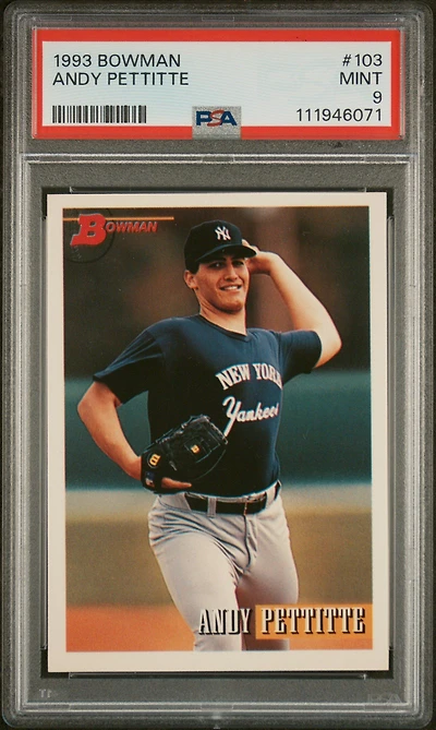 1993 Bowman 103 Andy Pettitte PSA 9