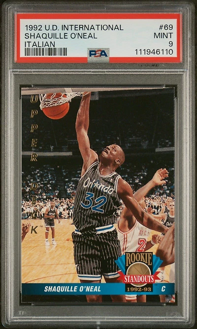 1992 Upper Deck International Shaquille O'neal Italian PSA 9