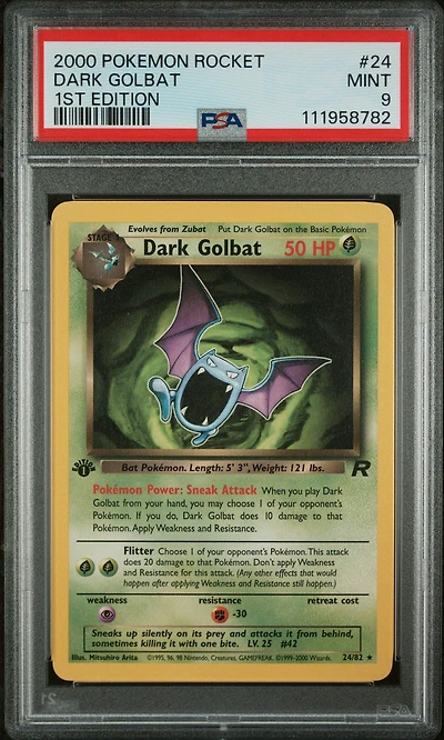 2000 Pokemon Rocket 24 Dark Golbat 1st Edition PSA