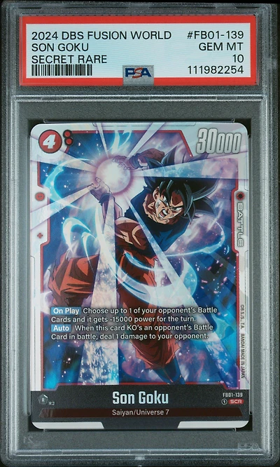 2024 Dragon Ball Super Card Game Fusion World Awakened Pulse Fb01-139 Son Goku Secret Rare PSA 10