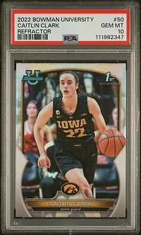 2022 Bowman Chrome University 50 Caitlin Clark Refractor PSA