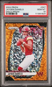 2024 Panini Prizm 347 Jayden Daniels Disco Prizm PSA 10